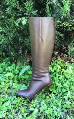 OBL-K-231028（九成新）棕色小尖头及膝靴