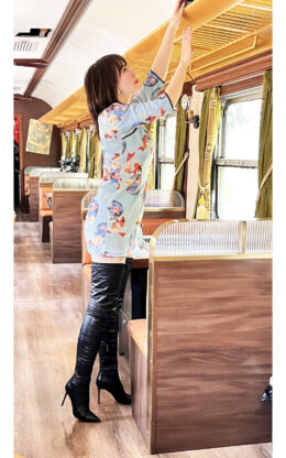 70%新现货OBL-T-2201 38码黑色品质舒适羊皮10cm高跟小尖头大膝靴