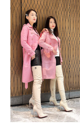 80%新现货OBL-T-2556 39码白色高品质混种羊皮12cm小尖头大腿靴