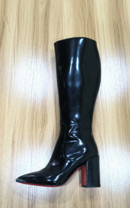 90%新现货OBL-K-2665 35码高品质头层牛皮9CM粗跟小尖头及膝靴